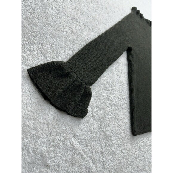 Banana Republic Sweater Merino Wool Cashmere Ruffle Mock Neck Green Womens Sm - Picture 7 of 12